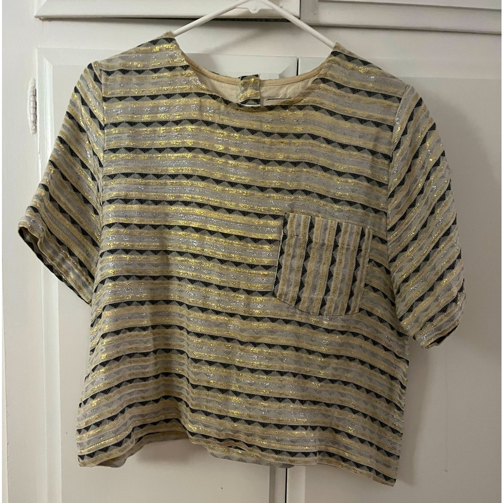 Ace & Jig Gold and Black Striped Blouse